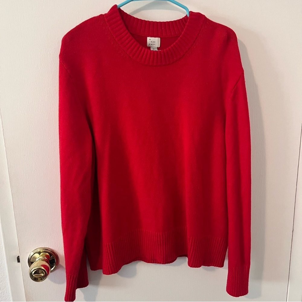 A New Day Bright Red Crewneck Sweater Size XL